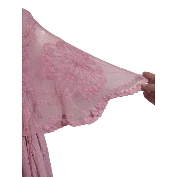 Torrid NWT crew neck lace dolman sleeves baby doll pink blouse woman 3X (3) - Picture 5 of 5